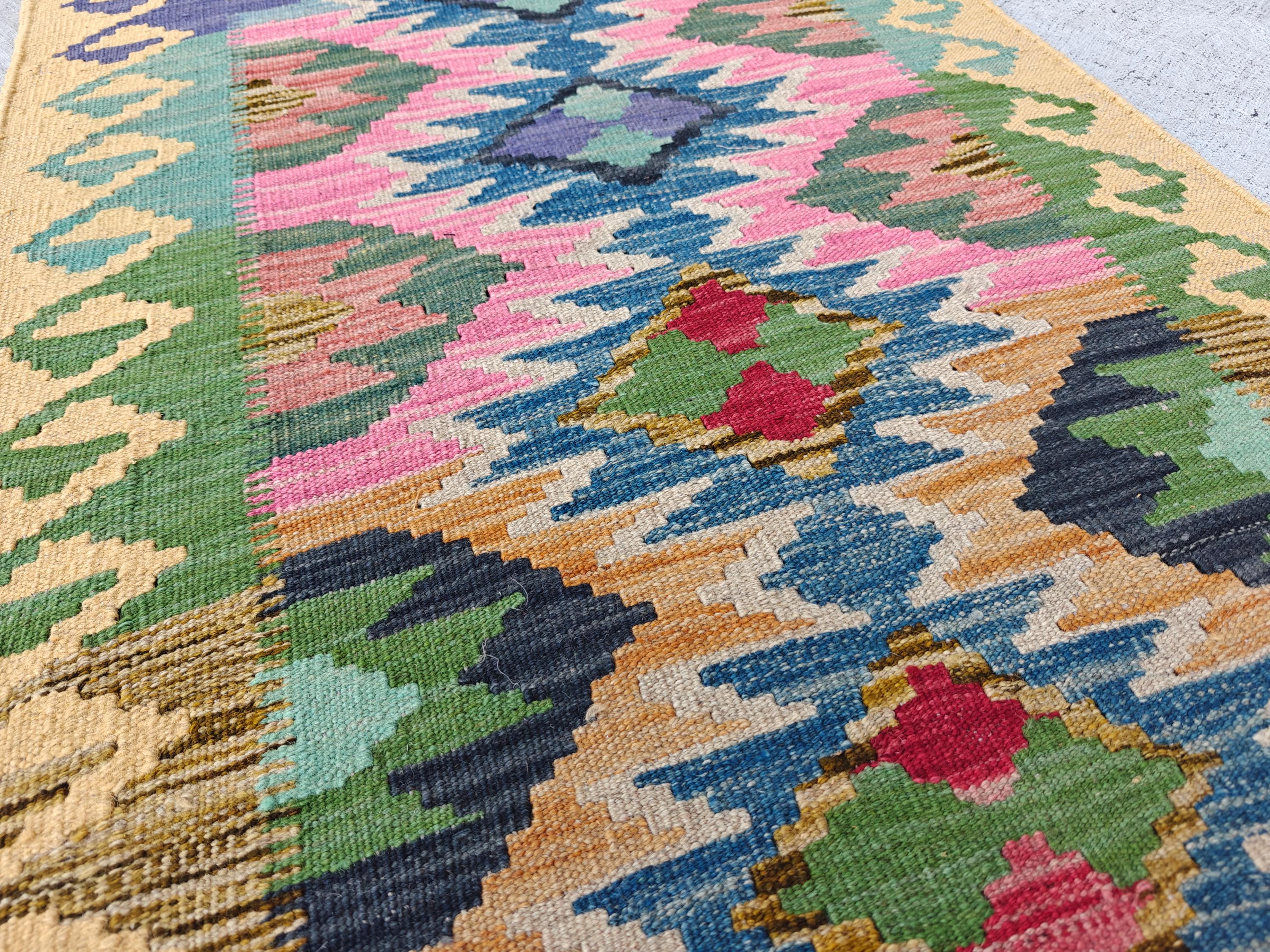 16x2 Long Narrow Hallway Runner, Afghan Handmade Runner, Entryway Runner, Traditional and Tribal Runner for Farmhouse, Living Room, Office
