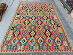 9.7x6.6 Afghan Tribal Handmade Rug, Rugs for Living Room, Bedroom Rug, Farmhouse Rug, Large Area Rug