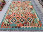 9.4x6.5 Afghan Handmade Chobi Kilim Rug, Rugs For Living Room, Bedroom Rug, Farmhouse Rug