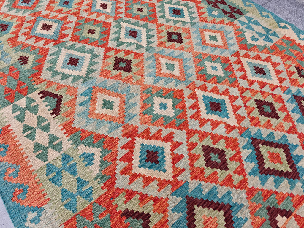 9.4x6.5 Afghan Handmade Chobi Kilim Rug, Rugs For Living Room, Bedroom Rug, Farmhouse Rug