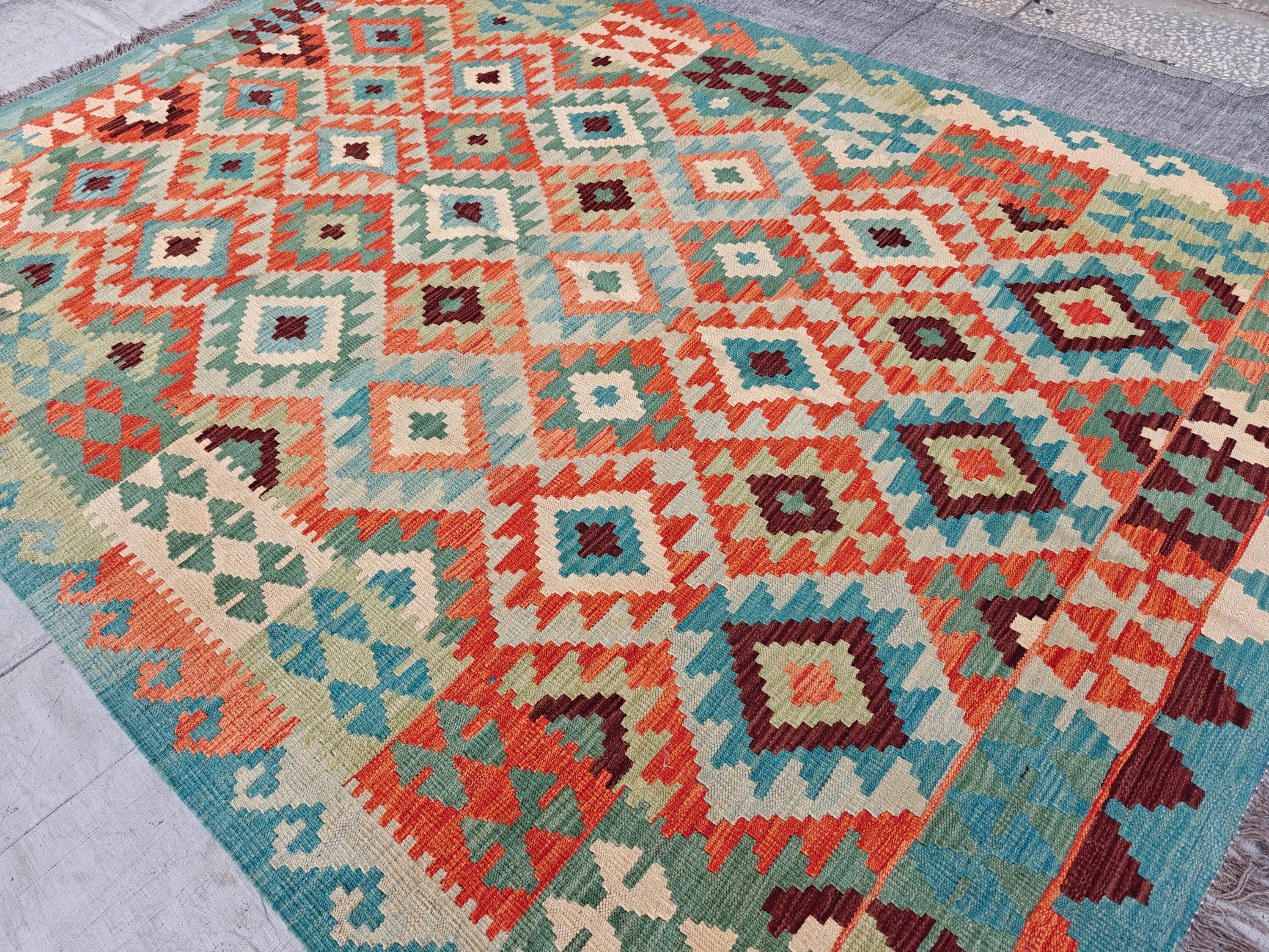 9.4x6.5 Afghan Handmade Chobi Kilim Rug, Rugs For Living Room, Bedroom Rug, Farmhouse Rug