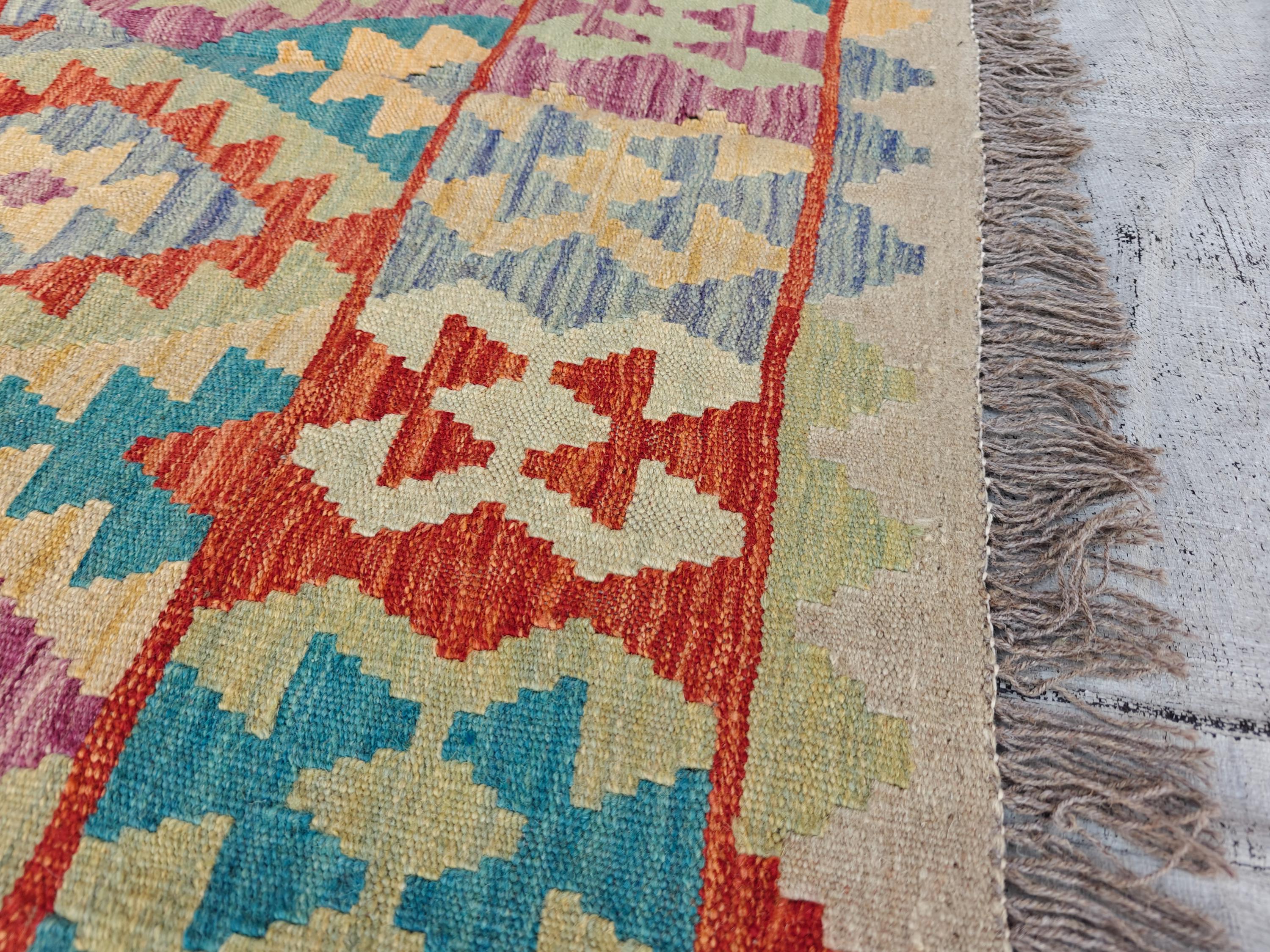 9.7x6.7 Kilim Tribal Afghan Handmade Rug, Colorful Kilim, Rugs For Living Room, Bedroom Rug, Farmhouse Rug, One of Kind Rug