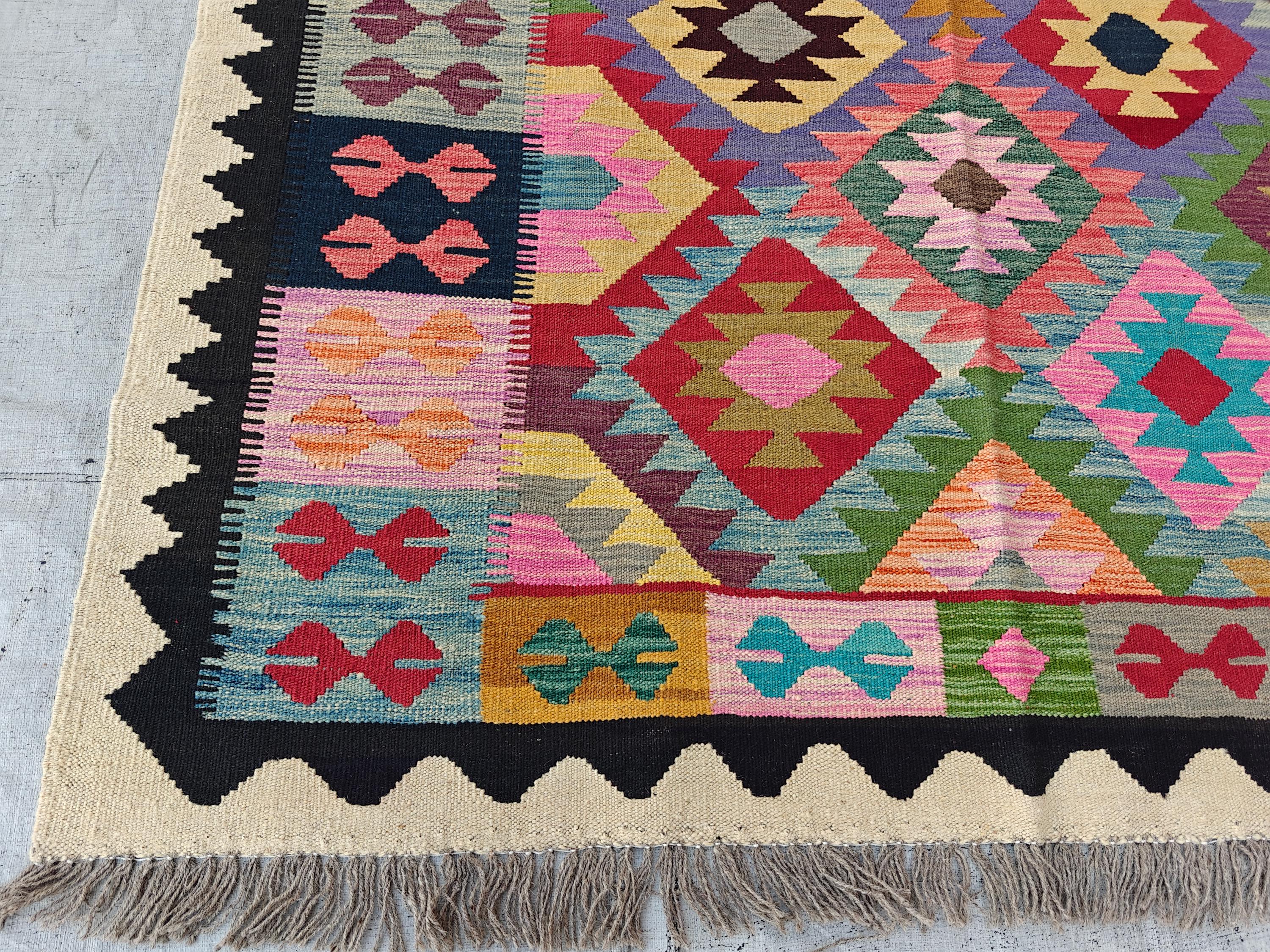 6x8ft, Kilim Afghan Handmade Tribal Rug, Rugs For Living Room, Bedroom Rug, Farmhouse Rug, Natural veg dye wool Rug, One of a kind Rug