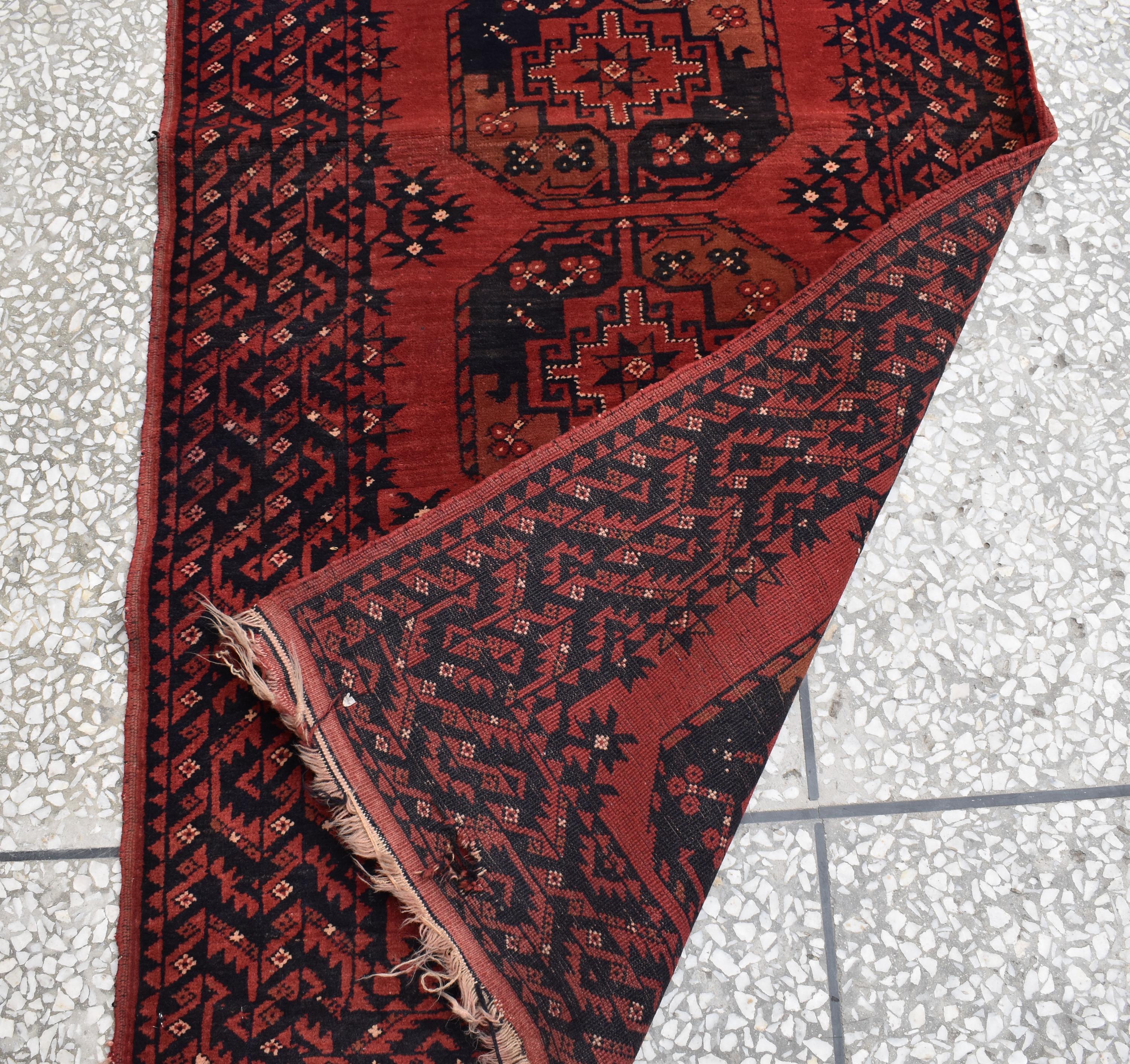 130-Year-Old Vintage Handmade Afghan Runner Rug – 9.8x2.6 ft – Antique Tribal Carpet – Boho Home Decor – Rare Collectible Rug