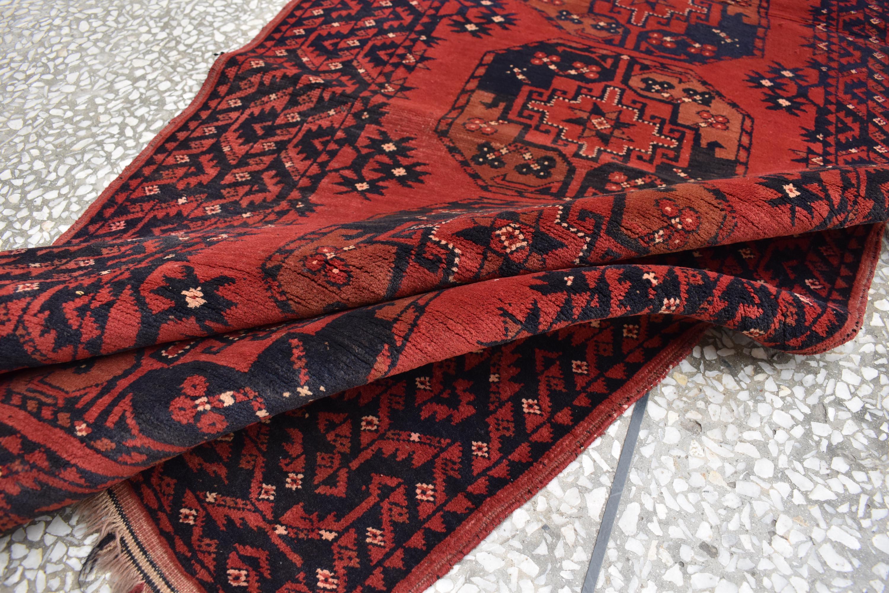 130-Year-Old Vintage Handmade Afghan Runner Rug – 9.8x2.6 ft – Antique Tribal Carpet – Boho Home Decor – Rare Collectible Rug