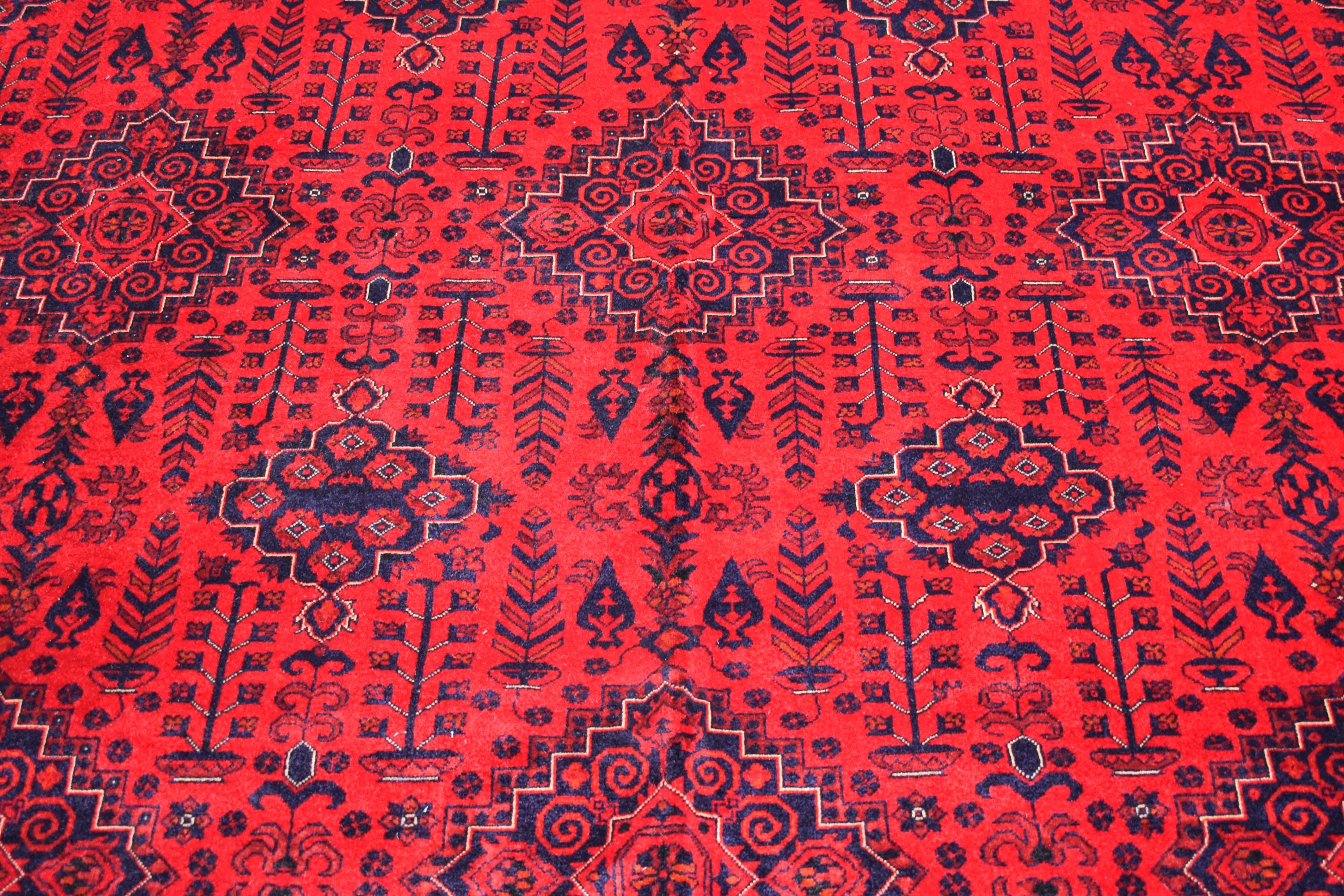 Handmade Beljik Rug 10.8x8.2 ft – Afghan Wool Carpet, Luxury Tribal Area Rug, Red Oriental Rug, Rugs For Living Room, Dining Room Rug