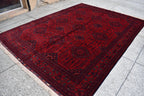 Handmade Beljik Rug 10.8x8.2 ft – Afghan Wool Carpet, Luxury Tribal Area Rug, Red Oriental Rug, Rugs For Living Room, Dining Room Rug