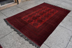 57-Year-Old Vintage Handmade Afghan Pilpie Rug – 9.3x6.1 ft – Antique Tribal Carpet – Boho Home Decor – Rare Collectible Rug