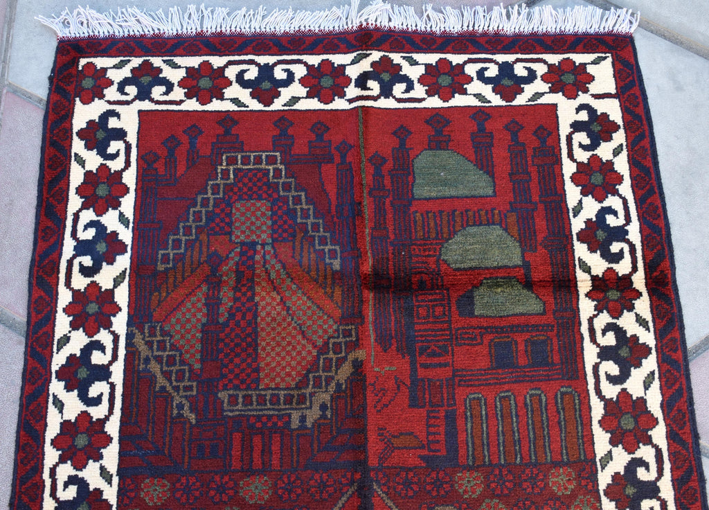 4.1x2.7 Ft Afghan Handmade Prayer Mat, Wall Hanging Rug, Boho Home Decor, Rug For Dining Room and Bedroom