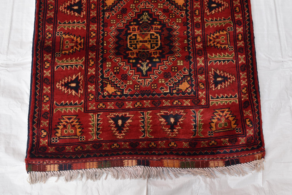 2x16 Ft Vintage Long Runner Rug, Afghan Bukhara Rug, Handmade 100% Wool Rug, Antique Turkmen Rug, Kitchen Runner, Hallway Runner Rug