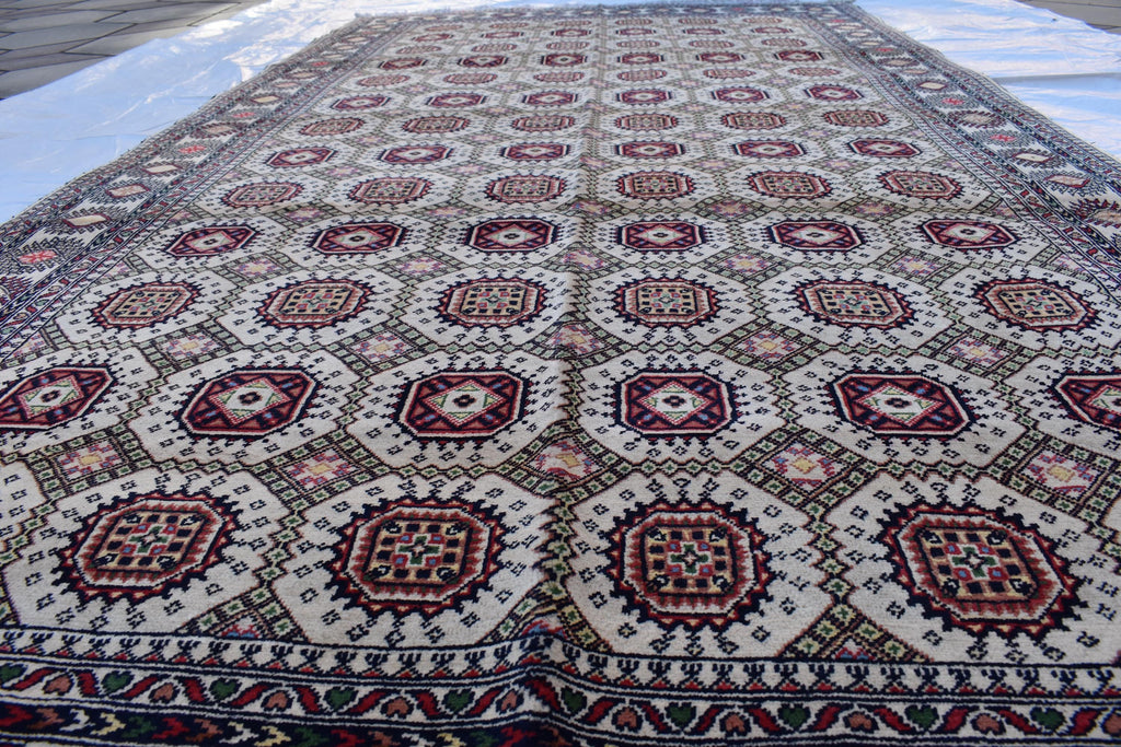 10x7 Handwoven Afghan Wool Tribal Sabiqa Design Rug, Rugs For Living Room-Beige Color-Bohemian Decor-perfect for Bedroom-10.1x5.6 ft