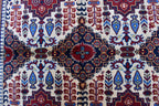 Handmade Maranus Beljik Rug – 6.5x4.9 ft – Afghan Wool Tribal Geometric Design – Red & Beige – Bohemian Living Room Decor – Eco-Friendly