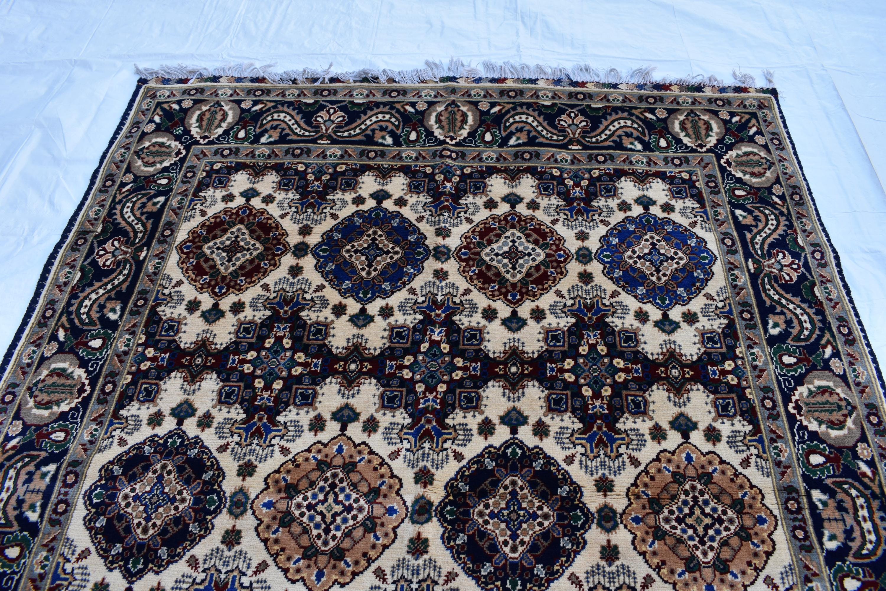 Handmade Maranus Rug – 6.5x4.9 ft – Afghan Wool Tribal Geometric Design – Multicolor – Bohemian Living Room Decor – Eco-Friendly-Medium Size