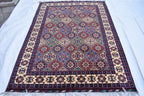 6x5 Handmade Maranus Rug–Afghan Wool Tribal Geometric Design – Multicolor Rug – Bohemian Living Room Decor – Eco-Friendly 6.5x4.9 ft