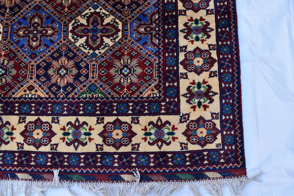 6x5 Handmade Maranus Rug–Afghan Wool Tribal Geometric Design – Multicolor Rug – Bohemian Living Room Decor – Eco-Friendly 6.5x4.9 ft