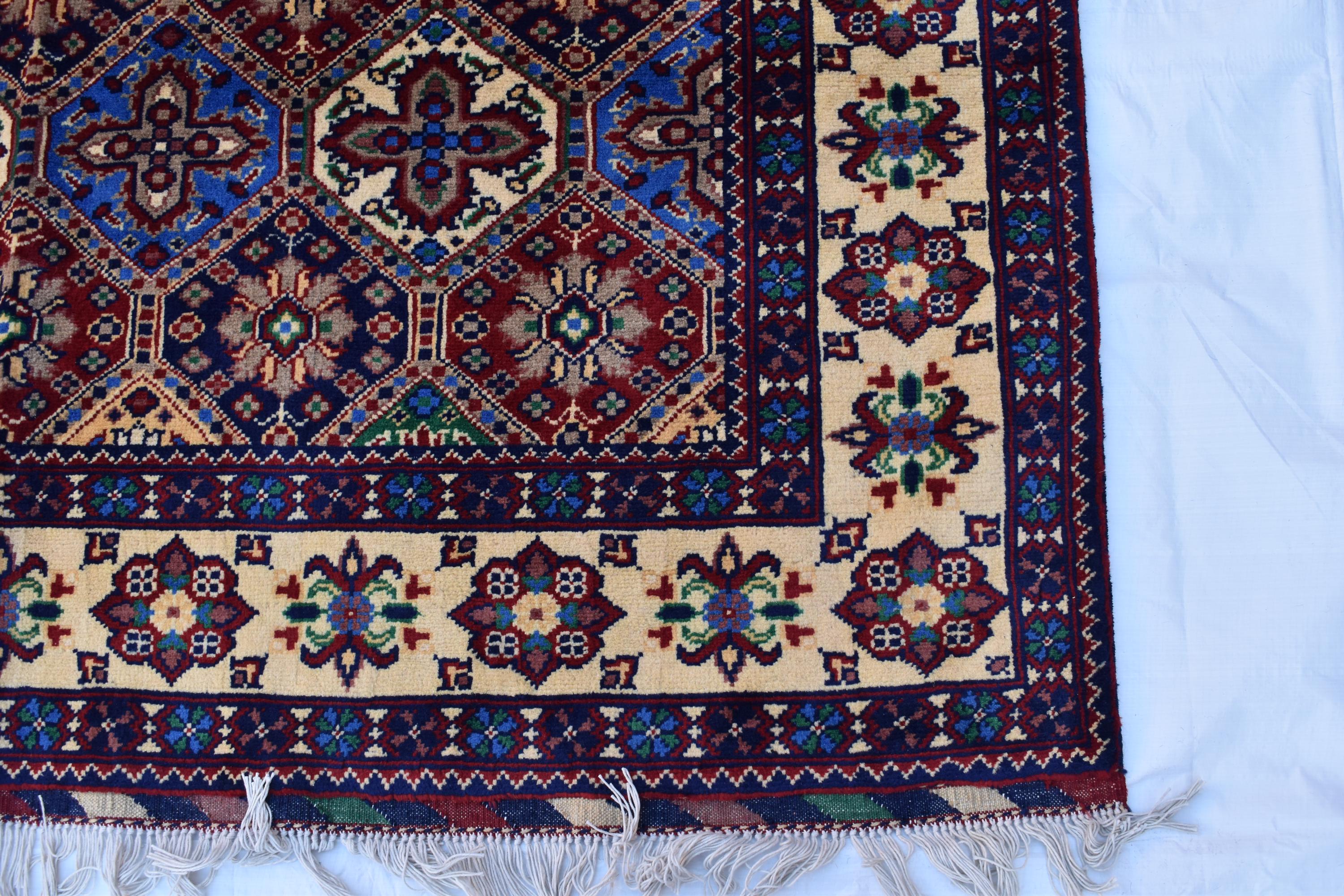 6x5 Handmade Maranus Rug–Afghan Wool Tribal Geometric Design – Multicolor Rug – Bohemian Living Room Decor – Eco-Friendly 6.5x4.9 ft