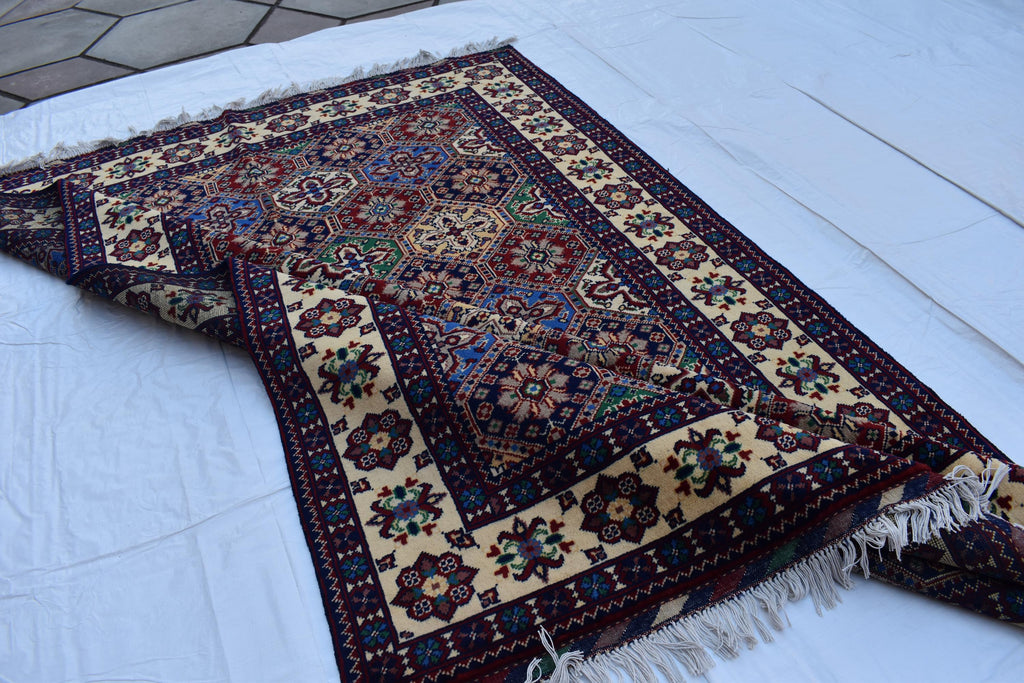 6x5 Handmade Maranus Rug–Afghan Wool Tribal Geometric Design – Multicolor Rug – Bohemian Living Room Decor – Eco-Friendly 6.5x4.9 ft
