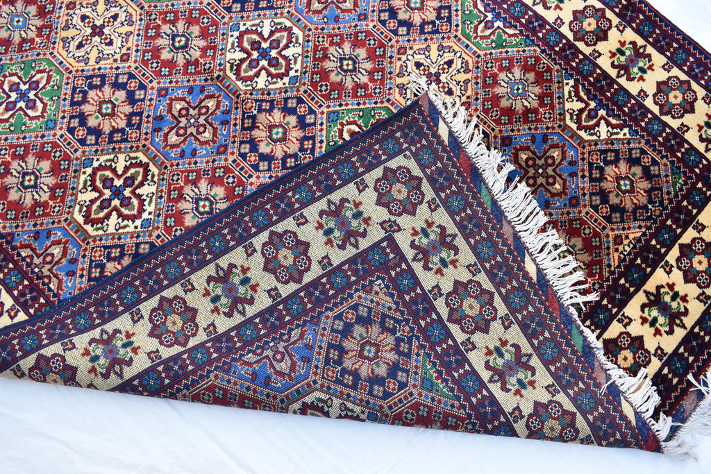 6x5 Handmade Maranus Rug–Afghan Wool Tribal Geometric Design – Multicolor Rug – Bohemian Living Room Decor – Eco-Friendly 6.5x4.9 ft