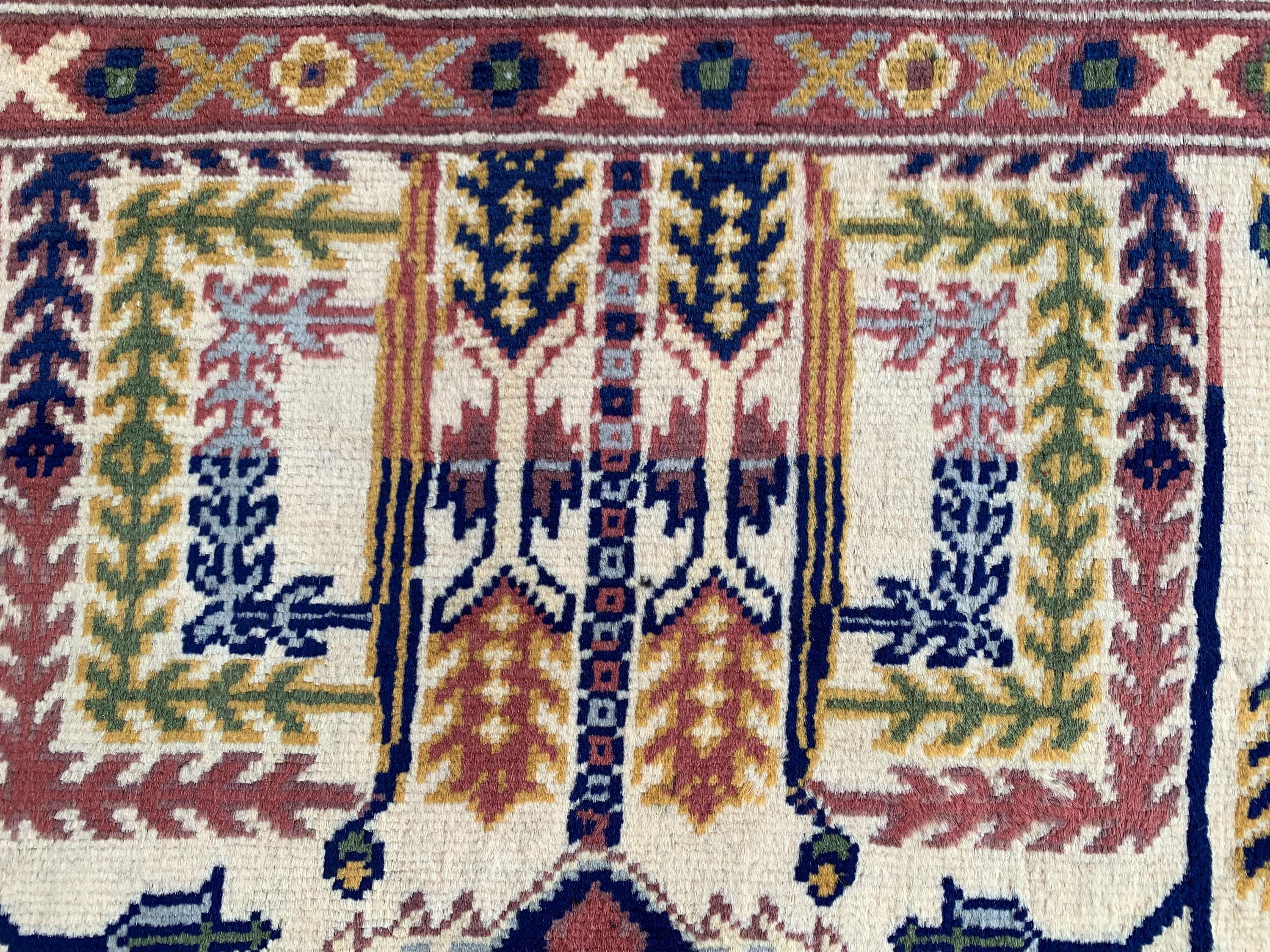 7x3 Handmade Afghan Gandum Naksha Runner Rug Wool Hallway Rug | Boho Tribal Carpet | Oriental Long Runner | Rustic Home Decor 7.1x2.7 ft