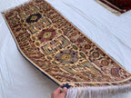7x3 Handmade Afghan Gandum Naksha Runner Rug Wool Hallway Rug | Boho Tribal Carpet | Oriental Long Runner | Rustic Home Decor 7.1x2.7 ft