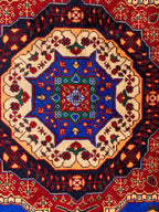 5x3 Handmade Afghan Navy Blue Beljik Sitara Naksha Runner | Wool Tribal Hallway Rug | Oriental Runner | Boho Home Decor Carpet 4.9x3.4 ft