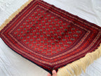 5x3 Handmade Small Red Beljik Khwaja Roshnai Rug | Afghan Tribal Carpet | Red Handwoven Oriental Rug | Boho Decorative Rug, 4.6x3.3 ft