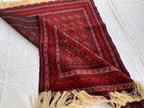 5x3 Handmade Small Red Beljik Khwaja Roshnai Rug | Afghan Tribal Carpet | Red Handwoven Oriental Rug | Boho Decorative Rug, 4.6x3.3 ft