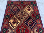 8x3 Handmade Afghan Yousafi Rose Gold Runner Rug | Wool Hallway Rug | Boho Tribal Carpet Oriental Long Runner | Rustic Home Decor 7.7x2.8 ft