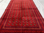6x4 Handmade Medium Size Red Beljik Khwaja Roshnai Rug | Afghan Tribal Carpet | Red Handwoven Oriental Rug | Boho Decorative Rug, 6.4x4.1 ft
