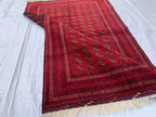 6x4 Handmade Medium Size Red Beljik Khwaja Roshnai Rug | Afghan Tribal Carpet | Red Handwoven Oriental Rug | Boho Decorative Rug, 6.4x4.1 ft