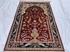 Handmade Silk Prayer Mat – 3.9 x 2.5 ft | Islamic Rug | Muslim Prayer Rug | Soft & Luxurious Sajjadah | Turkish Style Janamaz | Islamic Gift