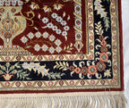 Handmade Silk Prayer Mat – 3.9 x 2.5 ft | Islamic Rug | Muslim Prayer Rug | Soft & Luxurious Sajjadah | Turkish Style Janamaz | Islamic Gift