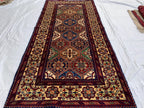 7x3 Handmade Afghan Kashi Runner Rug | Vintage Wool Hallway Rug | Boho Tribal Carpet | Oriental Long Runner | Rustic Home Decor 6.6x3.0 ft