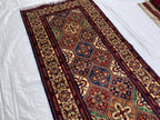 7x3 Handmade Afghan Kashi Runner Rug | Vintage Wool Hallway Rug | Boho Tribal Carpet | Oriental Long Runner | Rustic Home Decor 6.6x3.0 ft