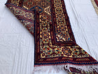 7x3 Handmade Afghan Kashi Runner Rug | Vintage Wool Hallway Rug | Boho Tribal Carpet | Oriental Long Runner | Rustic Home Decor 6.6x3.0 ft