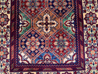 7x3 Handmade Afghan Kashi Runner Rug | Vintage Wool Hallway Rug | Boho Tribal Carpet | Oriental Long Runner | Rustic Home Decor 6.6x3.0 ft