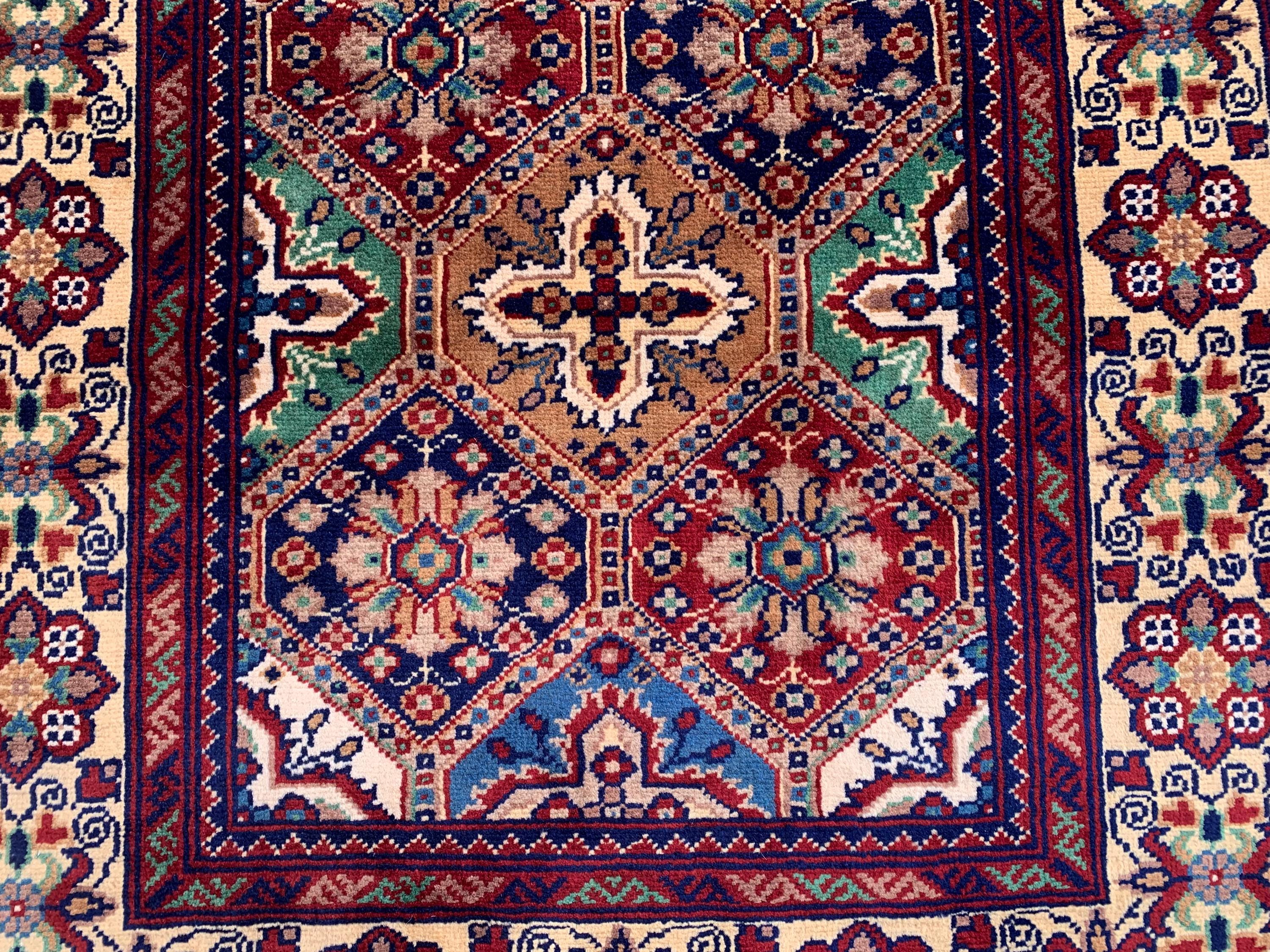 7x3 Handmade Afghan Kashi Runner Rug | Vintage Wool Hallway Rug | Boho Tribal Carpet | Oriental Long Runner | Rustic Home Decor 6.6x3.0 ft