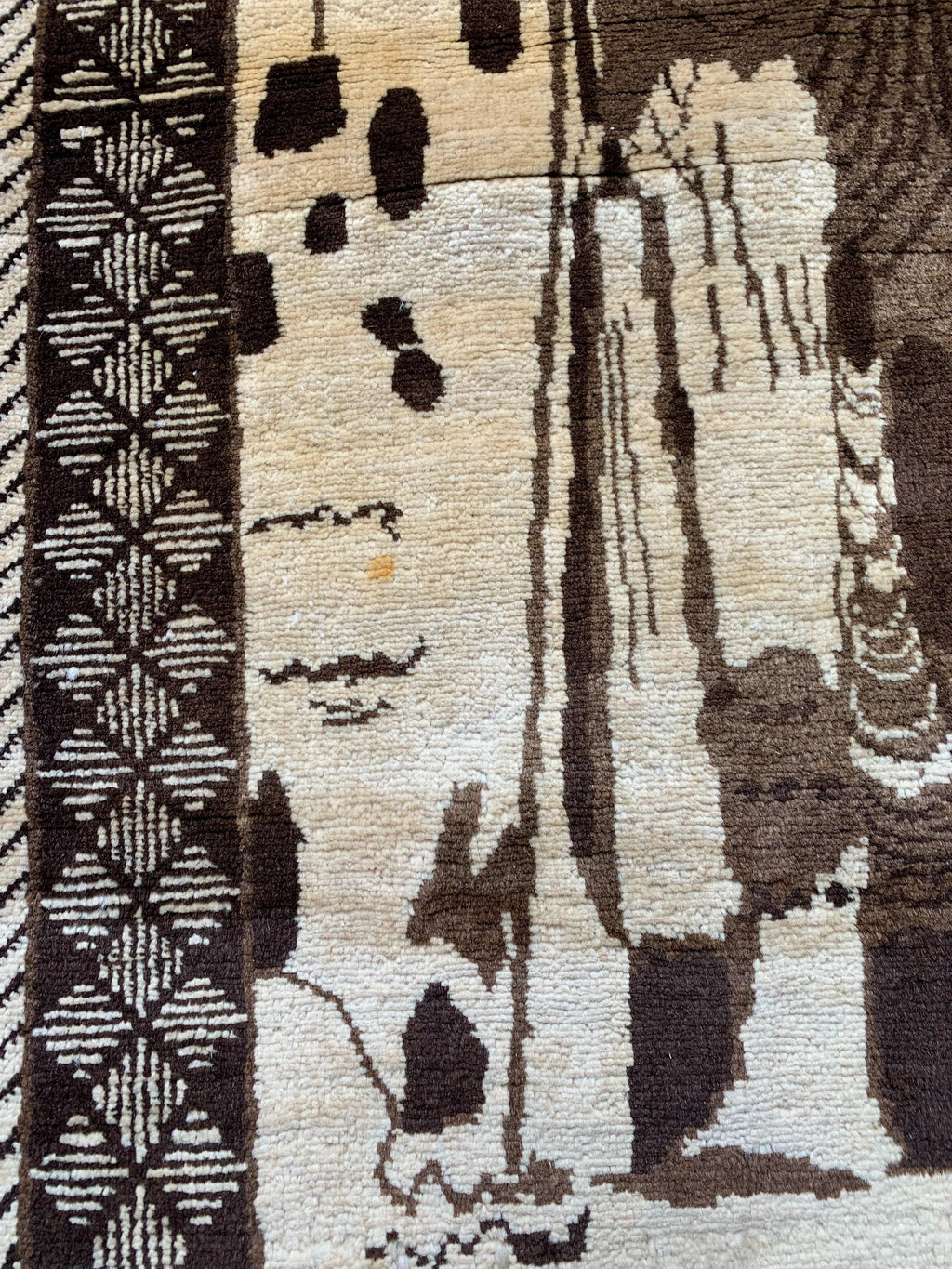 Bamyan Buddha Statue Design 4.3x2.7 ft Handmade Afghan Rug - Unique Vintage Wool Carpet, Wall Hanging Rug, Collectible item