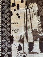 Bamyan Buddha Statue Design 4.3x2.7 ft Handmade Afghan Rug - Unique Vintage Wool Carpet, Wall Hanging Rug, Collectible item
