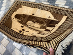 Bamyan Buddha Statue Design 4.3x2.7 ft Handmade Afghan Rug - Unique Vintage Wool Carpet, Wall Hanging Rug, Collectible item