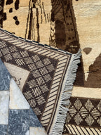 Bamyan Buddha Statue Design 4.3x2.7 ft Handmade Afghan Rug - Unique Vintage Wool Carpet, Wall Hanging Rug, Collectible item