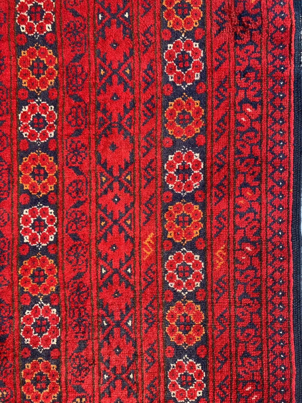 Collectible Rug, 80-Year-Old Tribal Waziri Vintage Rug Handwoven Afghan Carpet 9.6x6.5 ft, Authentic Traditional Design, Red Area Rug, 7x10