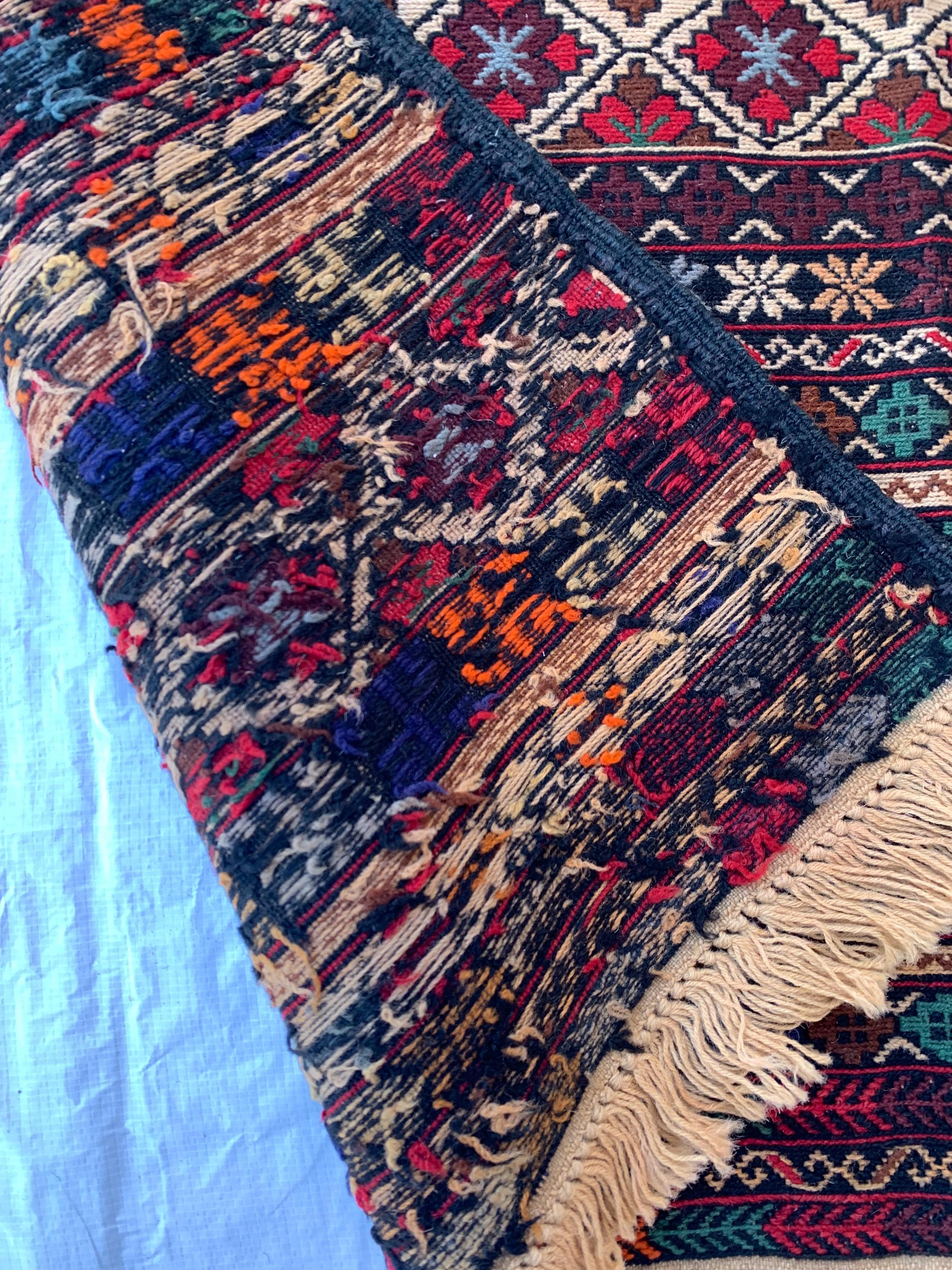 6x4 Vintage Maliki Kilim, Handmade Afghan Wool Rug, Tribal Bohemian Flatweave Carpet, Ethnic Oriental Decor, Collectible Antique 6.2x3.8 ft