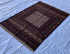 8x6 Vintage Maliki Kilim–Handmade Afghan Wool Rug, Tribal Multicolor Bohemian Flatweave Carpet, Ethnic Oriental Decor, Rare Item 7.8x6.3 ft