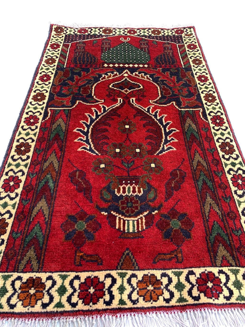 4x2 Handmade Prayer Mat | Islamic Rug | Muslim Prayer Rug | Soft & Luxurious Sajjadah | Turkish Style Janamaz | Islamic Gift 4.1x2.4 ft