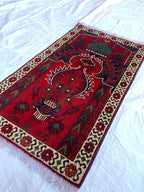 4x2 Handmade Prayer Mat | Islamic Rug | Muslim Prayer Rug | Soft & Luxurious Sajjadah | Turkish Style Janamaz | Islamic Gift 4.1x2.4 ft