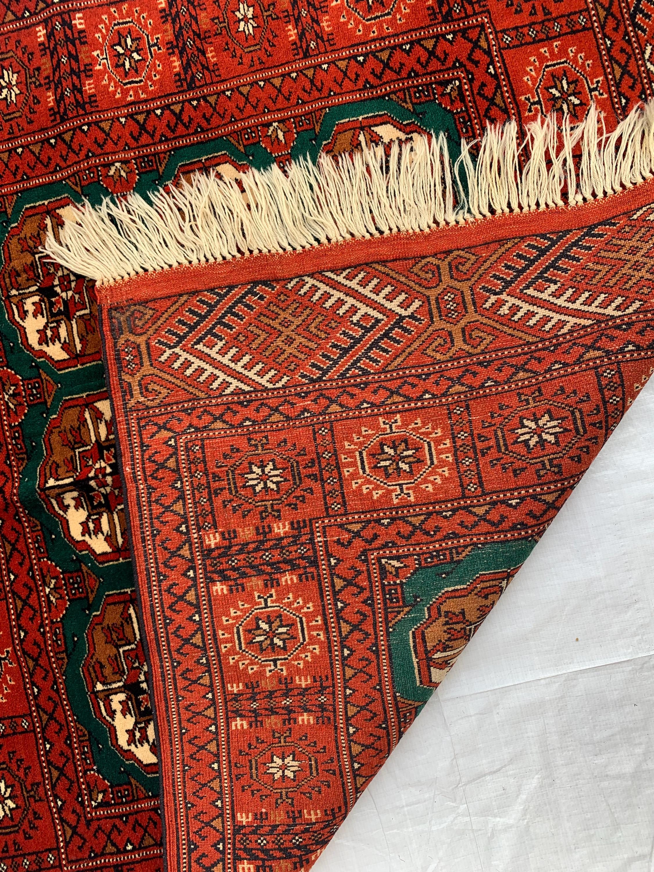 3x3 Square Antique Ahal Gul Rug – Rare Turkmen Tribal Hand-Knotted Carpet | Authentic Vintage Wool Rug | Bohemian Home Décor 3.4x3.4 ft