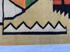 8x10 Handmade Afghan Kilim Rug–Abstract Geometric Tribal Art – Colorful Wool Flatweave, Kids Room Rug, Rug For Living Room 9.6 x 8.2 ft