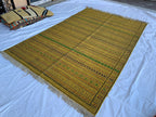 7x10 Handmade Afghan Kilim Rug Striped Nomadic Wool Carpet Yellow Bohemian Flatweave, Perfect For Farmhouse, Countryside Home 10.2x6.5