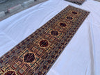 3x13 Handmade Afghan Gandum Naksha Runner Tribal Wool Rug, Traditional Geometric Hallway Carpet, Nomadic Bohemian Long Rug 13x2.8 ft